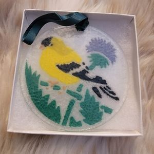 Hand Painted Goldfinch Glass Ornament